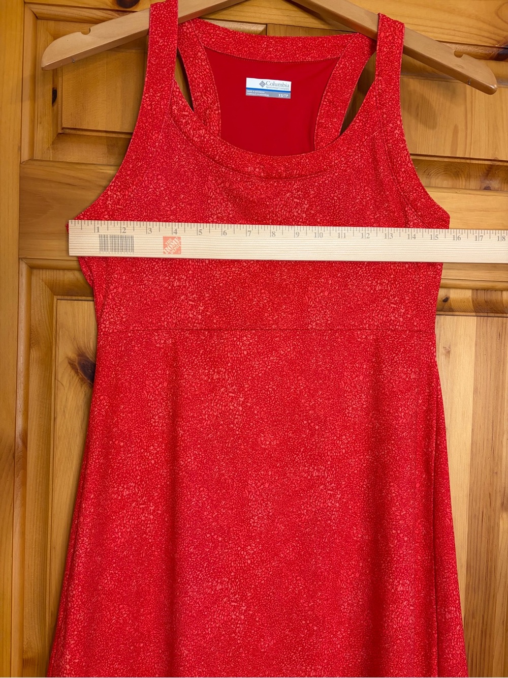 Columbia A-line sporty dress in speckled red - Picture 5 of 8